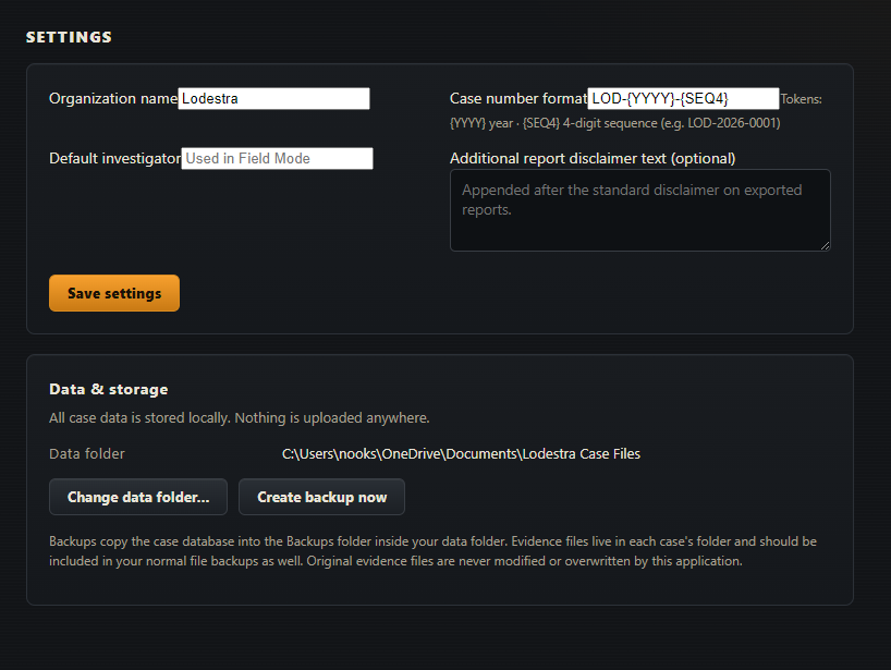 Lodestra Case Files — Paranormal Investigation Case Management ( Windows Desktop App) - Image 2