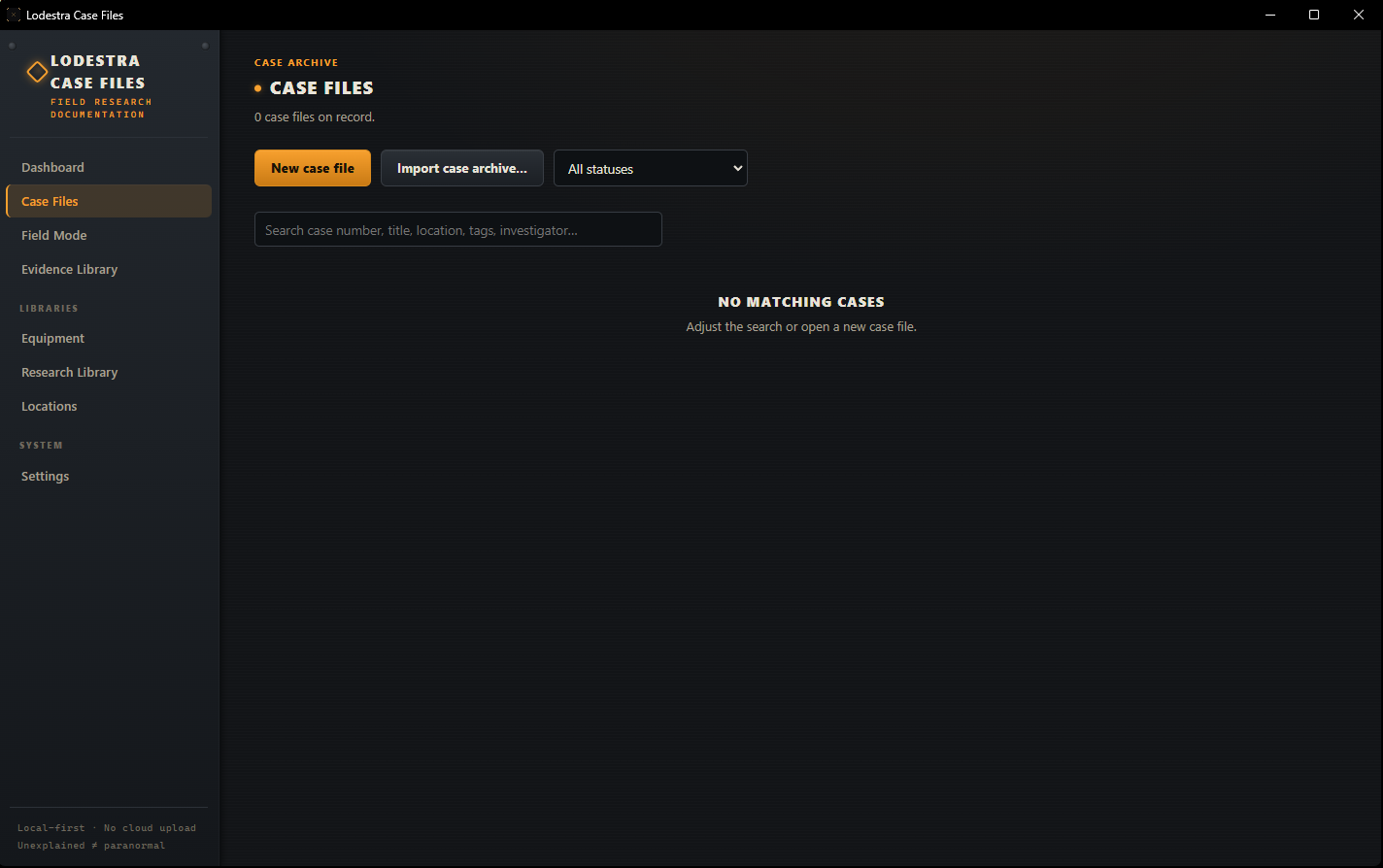 Lodestra Case Files — Paranormal Investigation Case Management ( Windows Desktop App) - Image 7