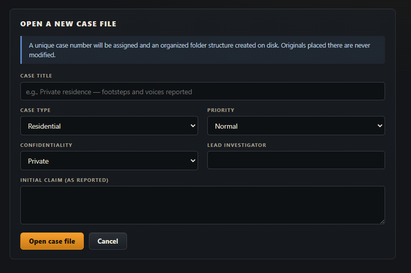 Lodestra Case Files — Paranormal Investigation Case Management ( Windows Desktop App) - Image 6