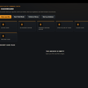 Lodestra Case Files — Paranormal Investigation Case Management (Desktop App)
